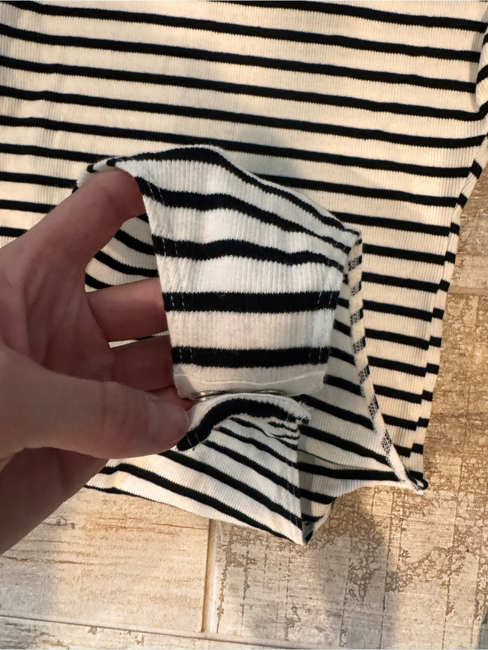 Zara Black & White Striped Ribbed Bodysuit - Picture 5 of 6